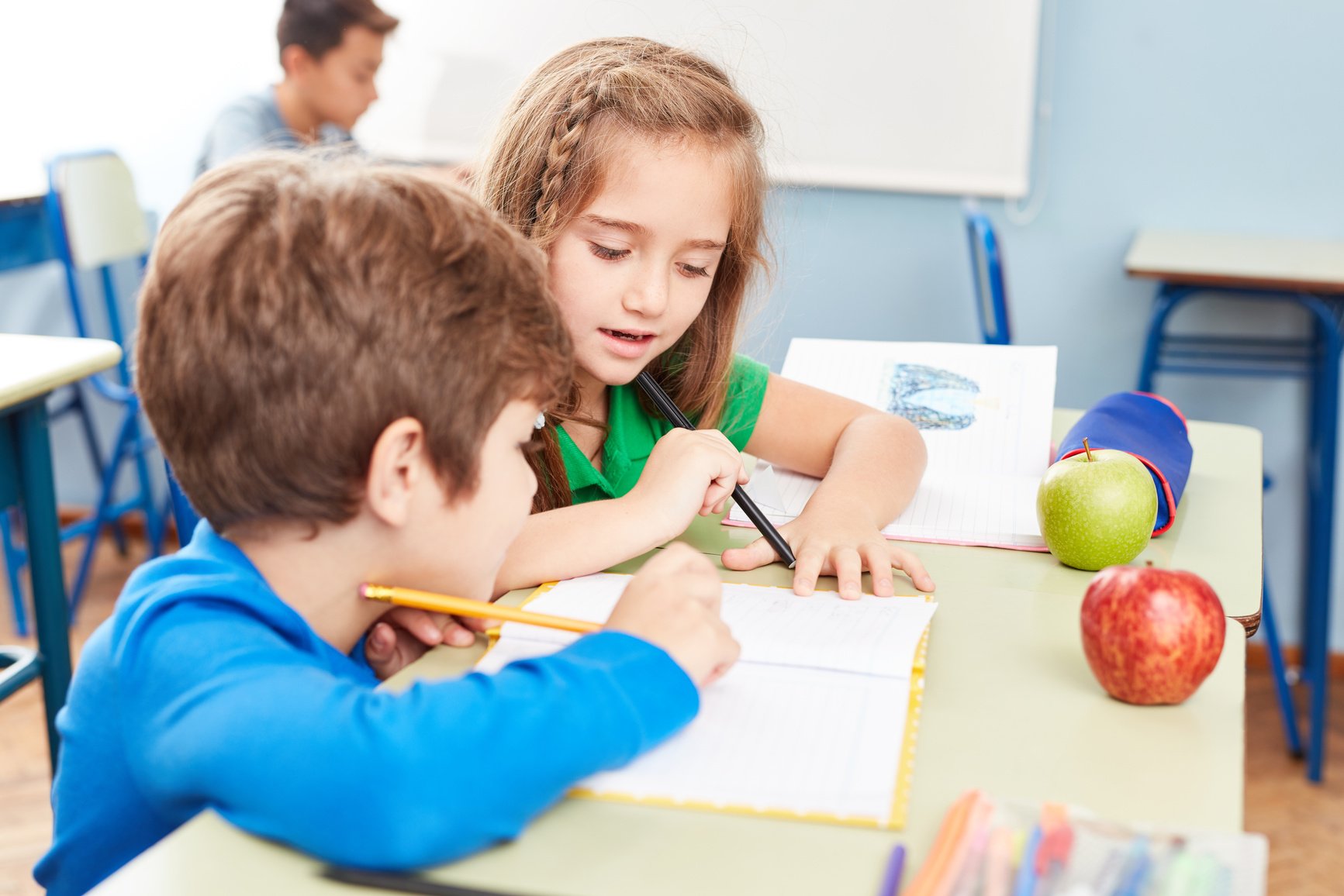 Two Students Learn Writing Together